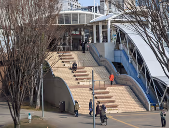 Rest area on the south exit stairs of Nagareyama-Ootaka-no-mori Station, part 1