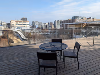Rest area on the Flaps terrace and rooftop garden at Nagareyama-ōtakanomori Station, part 3
