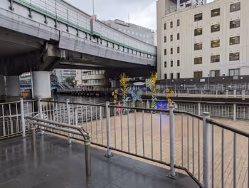 なんば駅道頓堀川 道頓堀橋-大黒橋間の休憩場所その5