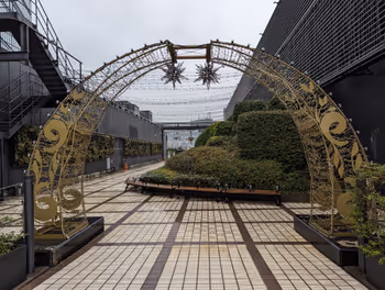 Rest area on the rooftop garden of Namba Station Osaka Takashimaya, part 1