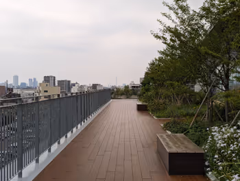 Rest area on the terrace of Numabukuro Station and Nakano City General Gymnasium, Part 2