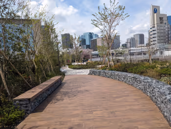 新馬場車站第一三共公開空地的休憩場所其六