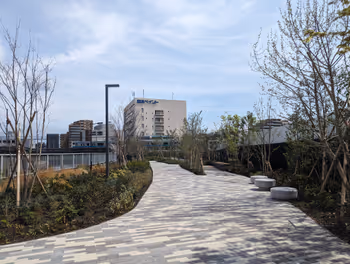 新馬場車站第一三共公開空地的休憩場所其四