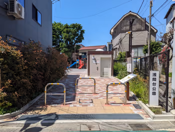 大井町站淺間台公園的休息場所其一