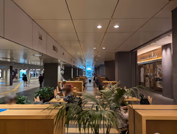 Rest area 3 at the underground walkway space terrace in front of Sapporo Station Nippon Life Sapporo Building