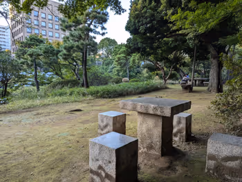 早稻田站大隈庭園的休息場所其7