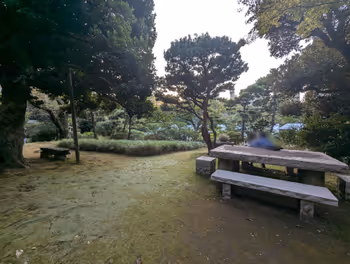 早稻田站大隈庭園的休息場所其1