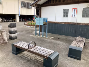 Photo of Naka-Okazaki Station | Next to the station public restroom: The Path of Pure Hearts Handprints | Rest Spot 1