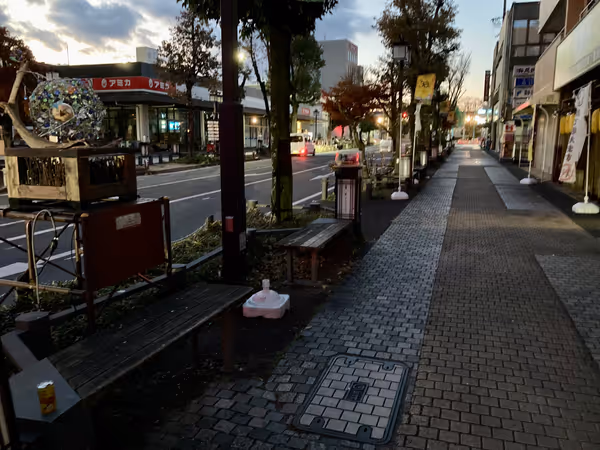 掛川駅前通り 掛川駅前交差点付近の歩道の写真1