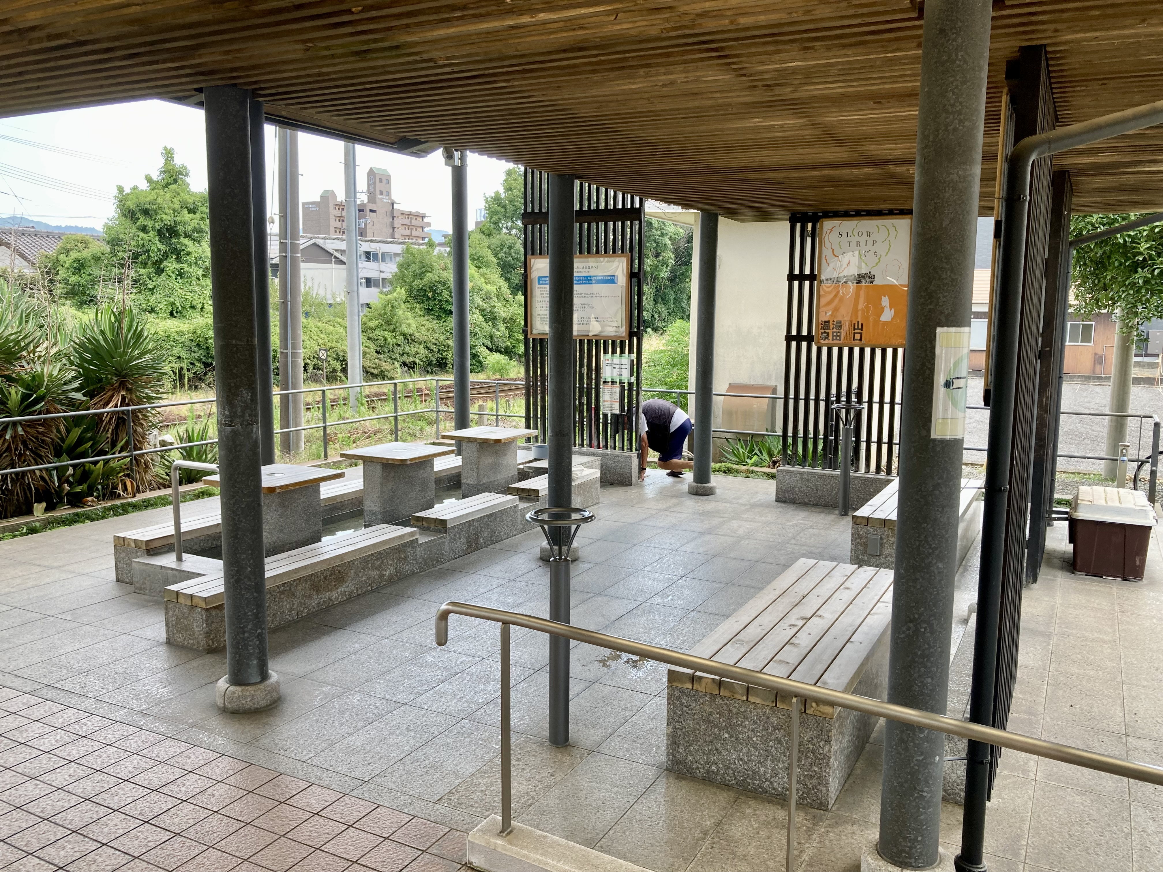 湯田温泉駅前の足湯の写真1
