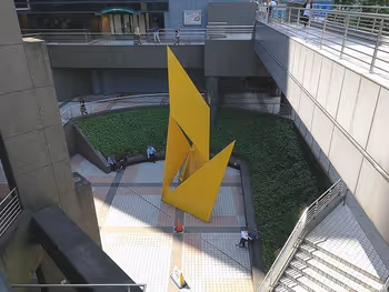 Seating area in the public open space of Shinjuku L Tower