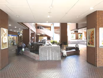 Seating area on B1F of Shinjuku Center Building